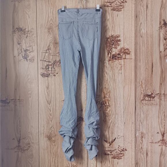 Labijou Houndstooth Stacked Rouched Pants Size Medium - Picture 4 of 10